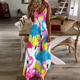 thumbnail image 3 of Flamingo Pattern Fine Art Sleeveless Dress Summer Dress Woman 2025, 3 of 7
