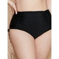 thumbnail image 1 of BeautyIn Plus Size Swim Shorts for Women Drawstring Swimming Shorts Black, 1 of 5
