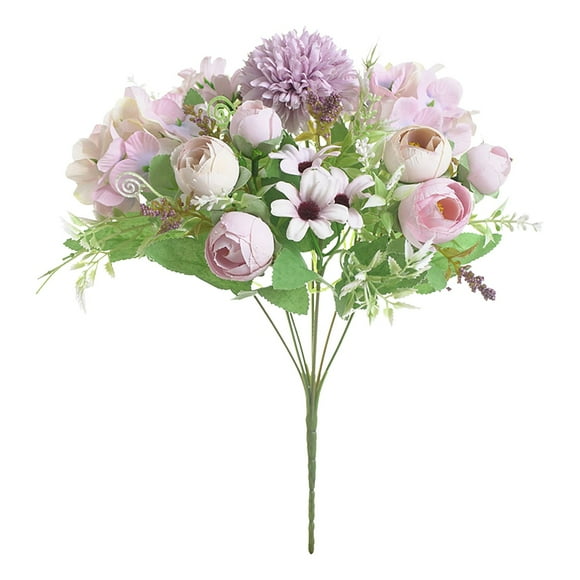 Fake Flowers Decorative Artificial Flowers in Vase, Faux Plastic UV Resistant Flowers for Home Office Florals, Bouquet Centerpiece Wedding Holiday Lawn Entrance Decoration