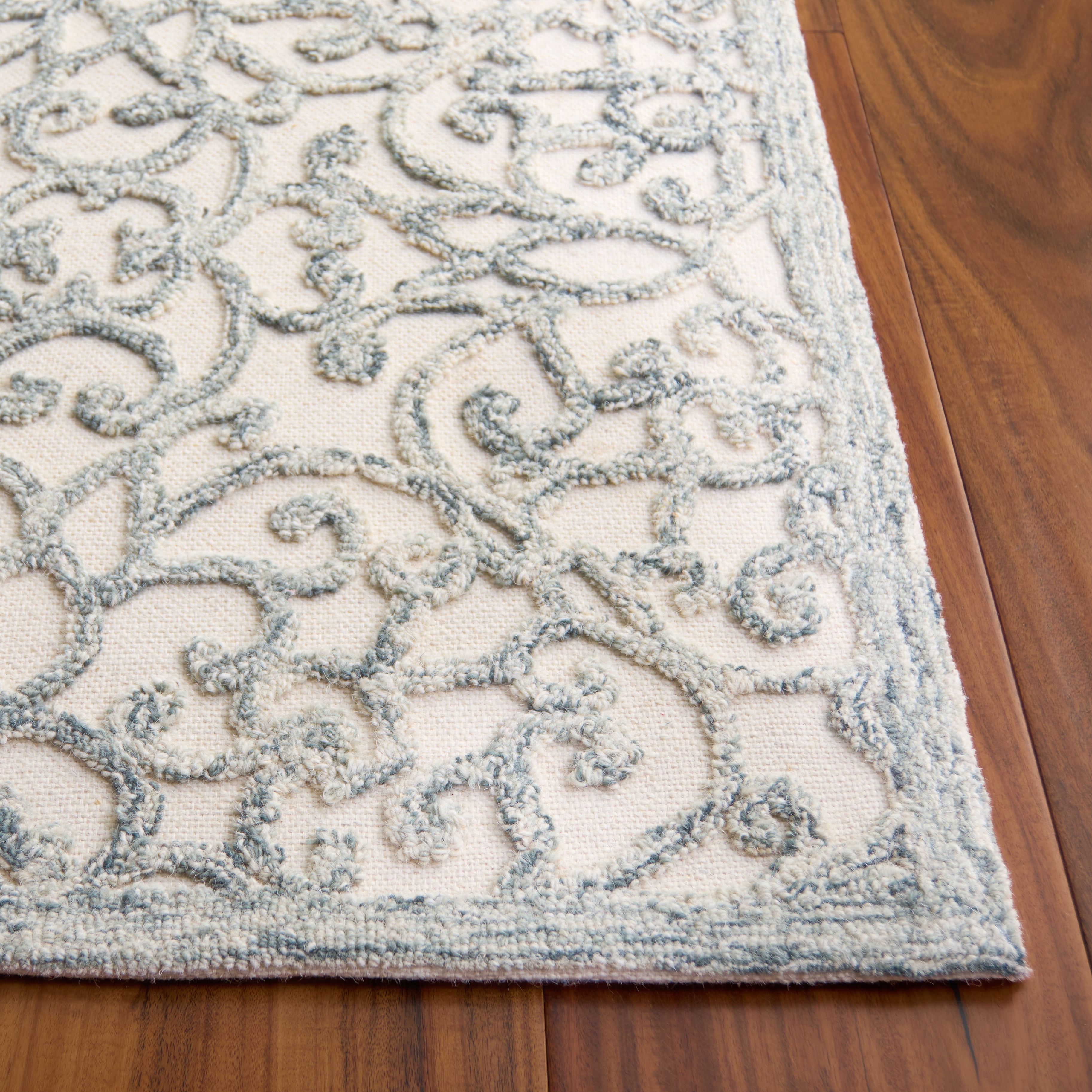 SAFAVIEH Trace Bryan Geometric Runner Rug, Charcoal/Ivory, 2'3" x 6'