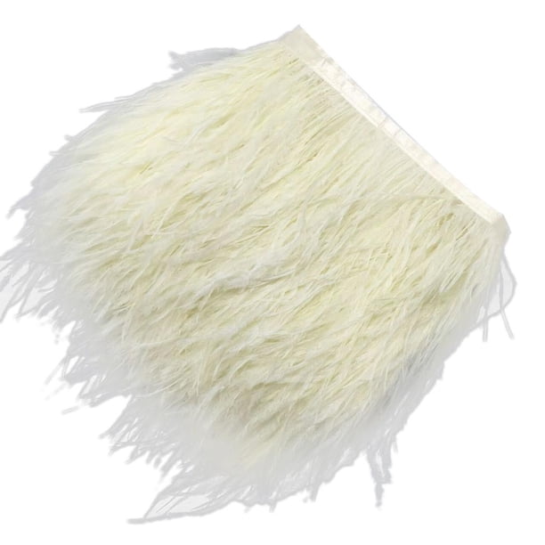 1 yarda de plumas de avestruz teñidas para confección, iluminación, decoración y manualidades de ropa. Amarillo claro