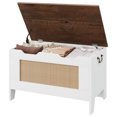 thumbnail image 2 of Aoile 30" Storage Box, Storage Bench with Safety Hinge & Handles, 350lb Load Capacity, Brown White, 2 of 9