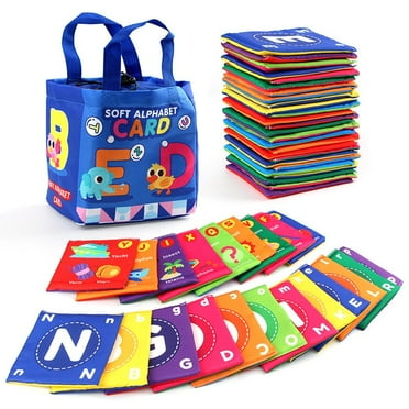 Kedshhgu Toddler Flash Cards Baby Flashcards Soft 26 Letters Card Set Educational Toys Preschool Kindergarten Learning Activities