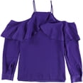 thumbnail image 2 of bar III Blusa tejida con hombros descubiertos para mujer, púrpura, XXL, 2 of 2
