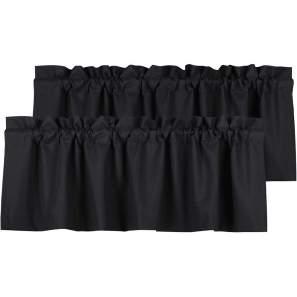Cortinas de cenefa opacas, cenefa de bolsillo para varilla suave impermeable para cocina y baño, cenefas de oscurecimiento de habitaciones para dormitorio, 2 paneles, 52 pulgadas x