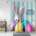 thumbnail image 2 of Easter Shower Curtain Cute Bunny Shower Curtains for Bathroom Decor Easter Eggs Bath Curtains Sets for Spring Easter Bathroom Decor Fabric Waterproof Standard 72" X 72", 2 of 6
