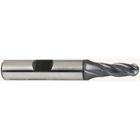 

Hertel 1/4 Diam 5/8 LOC 4 Flute Cobalt Ball End Mill TiCN Finish Single End 2-7/16 OAL 3/8 Shank Diam Spiral Flute