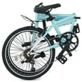 thumbnail image 4 of VIRIBUS 20" Adult Folding Bike 7 Speed City Commuter Bicycle with Self Locking Latch Mint, 4 of 13