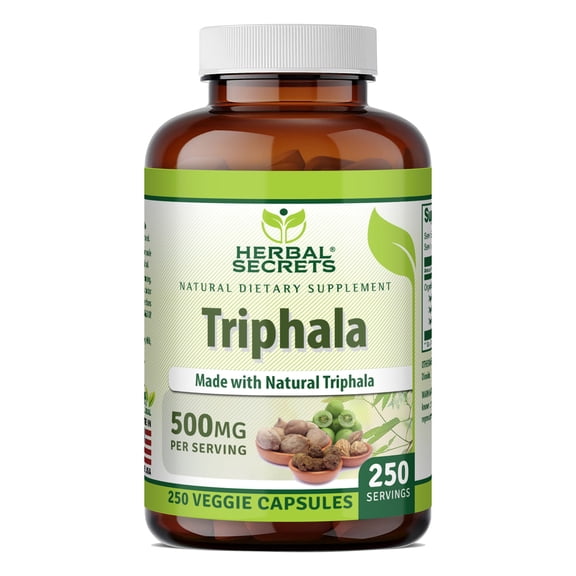 Herbal Secrets Triphala (3 Fruits) 500 mg 250 Veggie Capsules