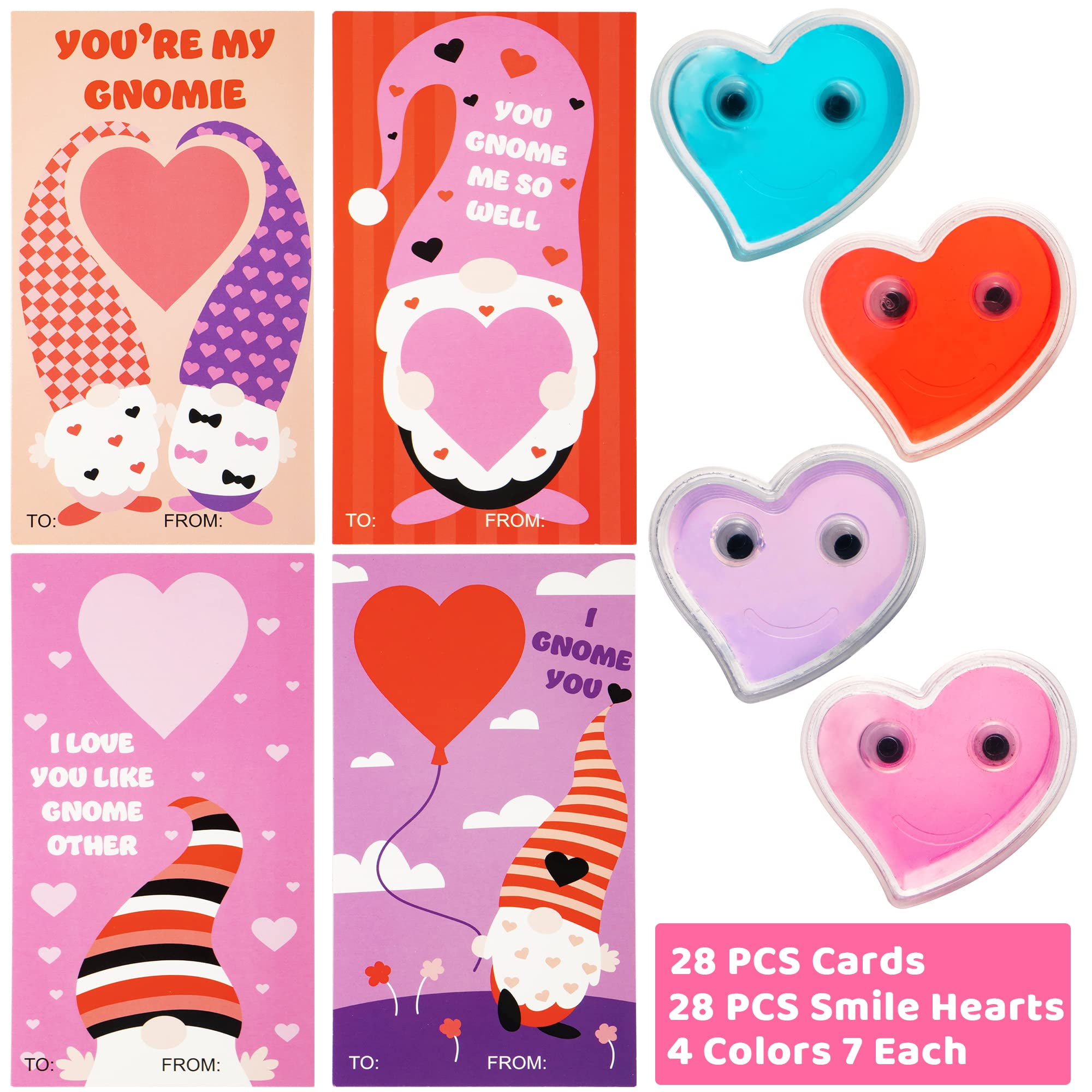 MGparty Valentines Day Gifts for Kids, 32 Pack Valentine Cards with Slime  Hearts Valentine's Party Favor for Kids Valentine's Greeting Cards  Classroom