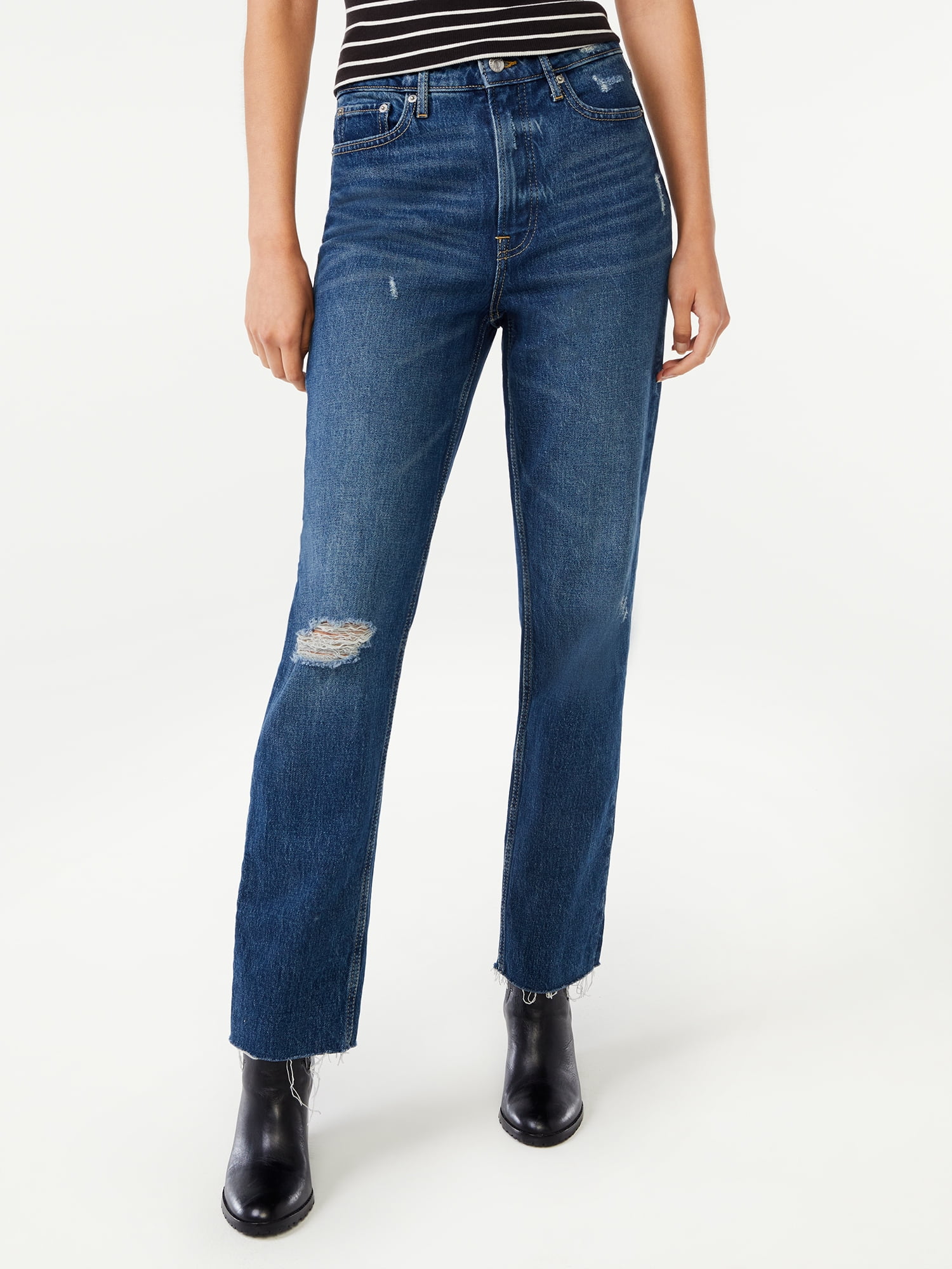 Free Assembly Women's Super High Rise Straight Jeans - Walmart.com