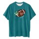 thumbnail image 3 of Tops Cortos para las Mujeres, Doble Cara Impreso Cuello Redondo Gota Hombro Camiseta, Top Estirable Casual, 3 of 5