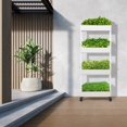 thumbnail image 2 of KMYY 4 Layer Plant Stand with Wheels, Kitchen Storage Cart, Living Room Storage Shelf, White,Multi functional storage rack, 2 of 17
