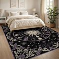 thumbnail image 3 of ODIKA 8'x10' Washable Area Rug Non-Shedding, Easy Care, Round Circle Mystical Lunar Phase Ornamental Frame Distressed for King Size Bedroom Under Bed, Master Suite, 3 of 7