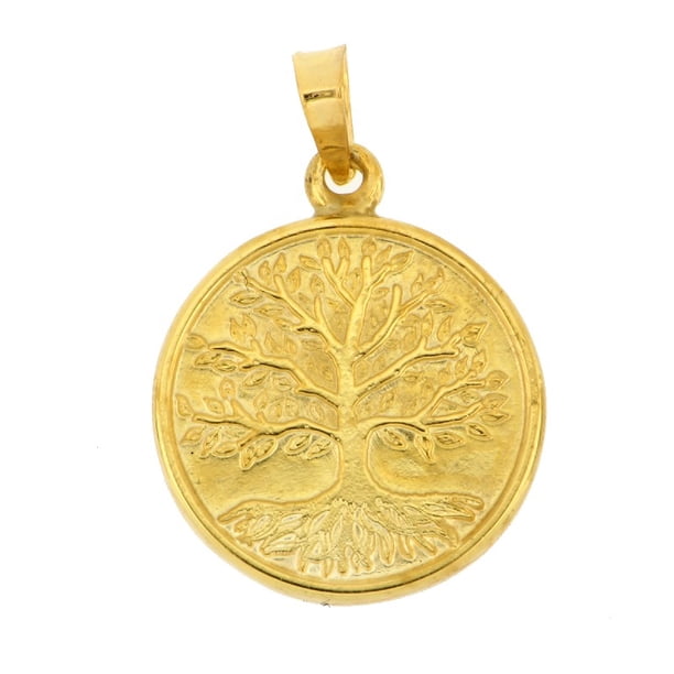 Jewelry America 14k White Gold Tree Of Life Charm Pendant - Round, Handmade In USA