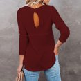 thumbnail image 1 of Camiseta De Punto De Gofre, Color Puro, Versátil, Suave, Cómoda, De Manga Larga, Para Oficina ANGGREK Otros, 1 of 6