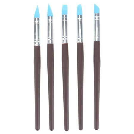 

NUOLUX 5pcs Artist Paint Brush Set Colorful Professional Silicon Brushes Blender for Painting Masking Fluid Clay Molding (Dark Red)