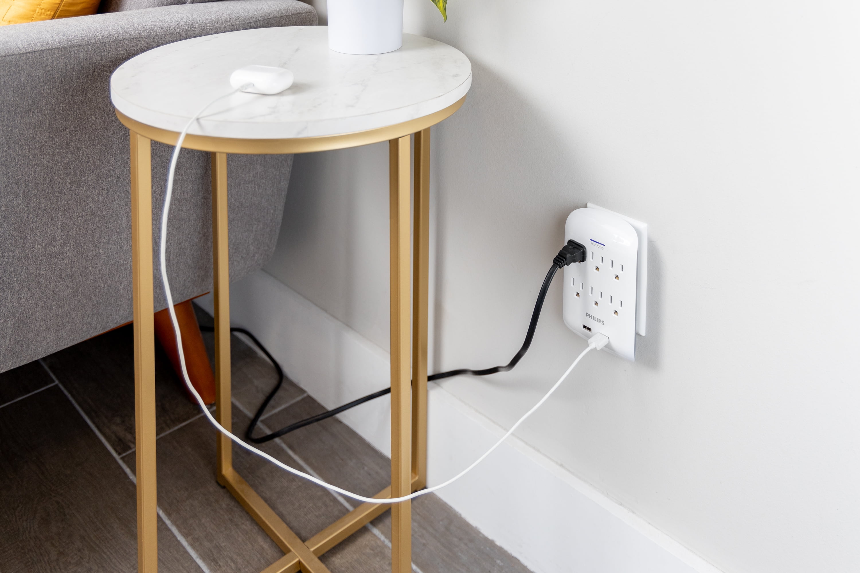 Philips Surge Tap, 6 Outlet, 2 USB-A, 2.1A, 900J, White