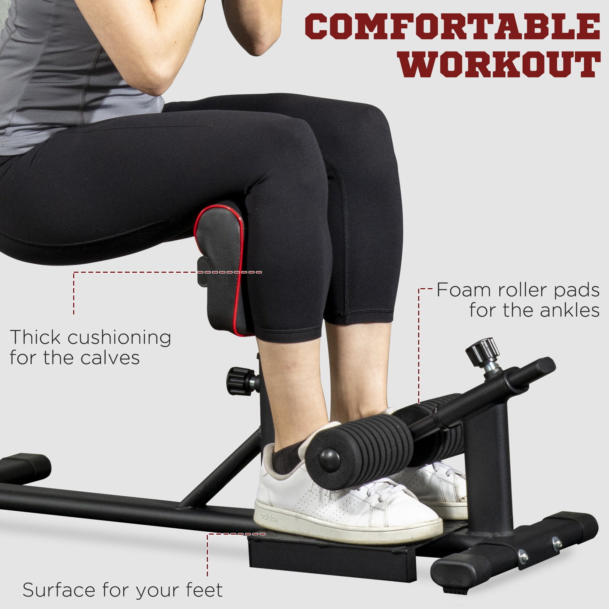 Sissy Squat Machine for Home Gym - Adjustable Glute & Quad Workout Station with Foam Rollers (Black)