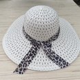 thumbnail image 1 of LANFYGOODS Mujeres Sombrero De Playa Sol Hueco Paja Cúpula Grandes Aleros Plegable Lazo Cinta De Ala Ancha Gorra Para El, 1 of 4