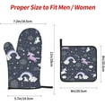thumbnail image 4 of Cute Sea Animal Rainbow Print Oven Mitts and Pot Holders Sets 4 Piece Set Kitchen Women Men Cooking Baking Microwave Heat Resistant, 4 of 6