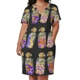 thumbnail image 3 of Doble de todo, por si acaso *Skiving Snax* Vestido holgado con bolsillos, estilo coreano, vestidos largos para mujer, 3 of 7