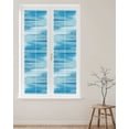 Blue Gradient Window Privacy Film, Minimalist Sea Waves Modern Summer ...
