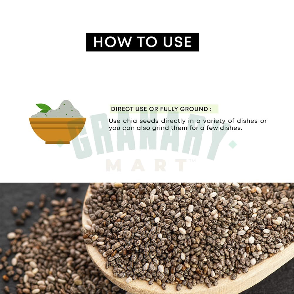 Natural Black Chia Seeds by Granary Mart – Superfood Packed w/ Omega-3 & Calcium –GMO & Gluten-Free –Diet & Keto Friendly Snack – Affordable Bulk Rate – 50lbs. Bulk Bag