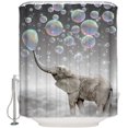thumbnail image 5 of Cortina de ducha de elefante, tela antimoho, lavable a máquina, 150 x 180 cm, 5 of 5