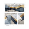 thumbnail image 3 of Blue Gold Mountain Curtain Valance for Windows/Living Room/Kitchen/Bathroom/Café, Short Rod Pocket Tier Curtain Window Treatment Panel Country Abstract Marble Texture Topper Curtain 42''x18'', 3 of 6