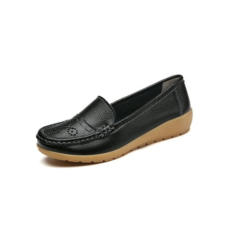 

SIMANLAN Women Casual Shoes Comfort Loafers Driving Flats Ladies Lightweight Nurse Shoe Womens Slip On Moccasins Black 10