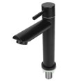thumbnail image 1 of G1/2" Stainless Steel Single Cold Water Faucet for Sink, Black, Straight Type (No Tube), 1 of 4