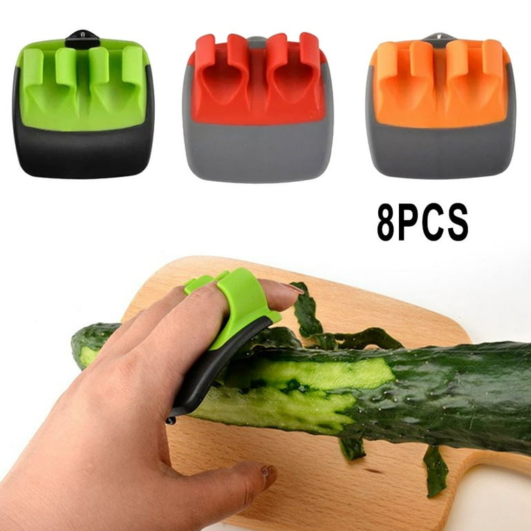 4 Pieces Finger Vegetable Peeler Palm Peeler Kitchen Fruit Potato Peeler  with Comfortable Rubber Finger Grip For Pumpkin Carrot Cucumber Potato