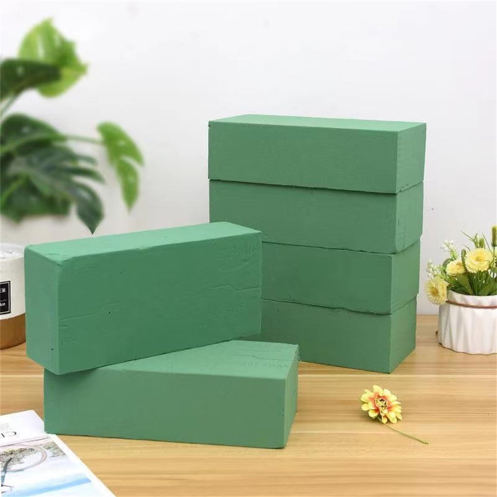 6 Pcs Floral Foam Bricks for Fresh Flower, Happon Green Florist Flower Styrofoam, Flower Arrangement Brick Supplies for Florist Craft