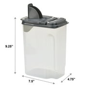Mainstays 3.5 QT Plastic Food Dispenser, Clear with Gray Lid (1 Each) 7.5" L x 3.75" W x 9.25" H