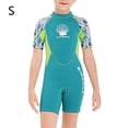 thumbnail image 2 of Sela de buceo 2.5mm Neopreno Durable manga corta pantalones cortos niños niños trajes de buceo Mono surfeando Cuerpo fresco Sensación de trajes de huéspedes Verde S sidaley OD003680-06, 2 of 7