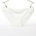 thumbnail image 2 of PMVFHDE Fashion Womens Low Waist Lace Triangle Underwear Comfortable Soft Ice Silk Seamless Briefs Panties For Women White，XL, 2 of 3