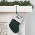 thumbnail image 5 of Boovnll 26 Letters Christmas Stockings, 8" Mini Knitted Personalized Pendant Green Christmas Stocking White Cuff for Holiday Fireplace Xmas Tree Ornaments Party Decor Gifts, Christmas Decorations, 5 of 6