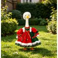 thumbnail image 5 of RUINIXCW Winter Christmas Porch Goose Outfit for 23 inch Cement Plastic Goose Statue Accessories Garden Porch Goose Clothes Plush Trim Xmas Dress and Hat Set Yard Patio Lawn Decor (No Goose), 5 of 6