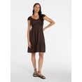 thumbnail image 3 of Time and Tru Women’s Empire Waist Mini Dress, Sizes XS-XXXL, 3 of 6