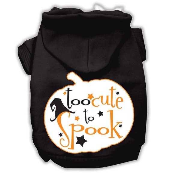 Halloween Pet Dog Cat Hoodie Screen Printed, "Too Cute To Spook"