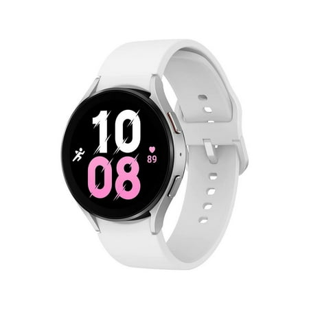 SAMSUNG Galaxy Watch 5 44mm LTE Smartwatch w/ Body, Health, Fitness and Sleep Tracker, Improved Battery, Sapphire Crystal Glass, Enhanced GPS Tracking, US Version, Silver Bezel w/ White Band