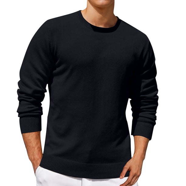 pstuiky camisas de manga larga para hombre, Suéter de color sólido para hombre, cuello redondo, manga larga, capa inferior para la cabeza camisetas de hombre m