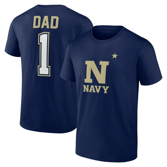 Men's Navy Navy Midshipmen Father's Day #1 Dad T-Shirt