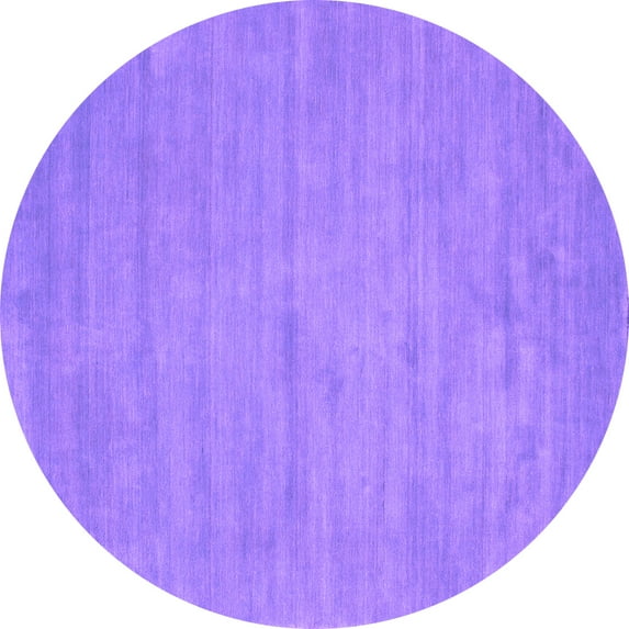 Ahgly Company Indoor Round Abstract Purple Contemporary Area Rugs, 3' Round