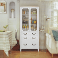 thumbnail image 2 of Kitchen Pantry Cabinet, Freestanding Tall Storage Cabinet, Utility Cupboard, Pantry Cabinet with Tempered Glass Doors and Adjustable Shelves for Kitchen, Living Room, Dining Room, 2 of 6