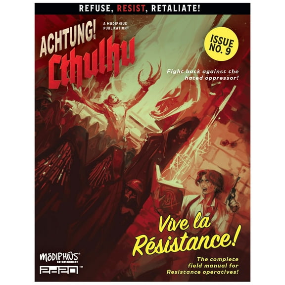 Modiphius: Achtung! Cthulhu 2d20: Vive La Resistance - Issue No. 9 -  RPG Softcover Expansion Book, Complete Field Manual For Resistance Operatives