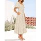 thumbnail image 5 of Vestido ZESICA para mujer, estilo bohemio, floral, midi, color albaricoque, 5 of 7