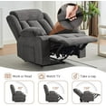thumbnail image 2 of Oversized Recliner Chair,Classic and Traditional Manual Recliner Chair with Side Pockets, Comfy Overstuffed Deep Seat Sofa with Cup Holder for Living Room, 2 of 6