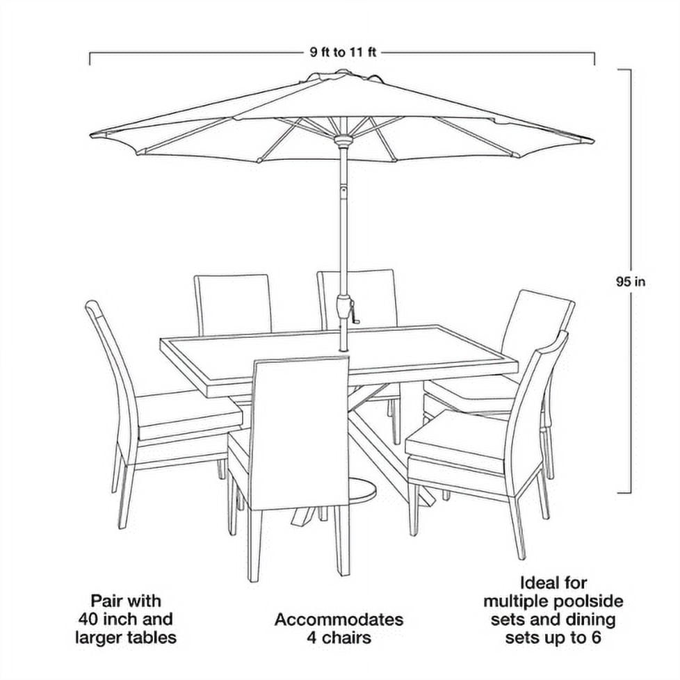 (2 pack) Better Homes & Gardens Outdoor 9 Foot Ibiza Stripe Premium Crank Lift and 3 Position Tilt Market Patio Umbrella
